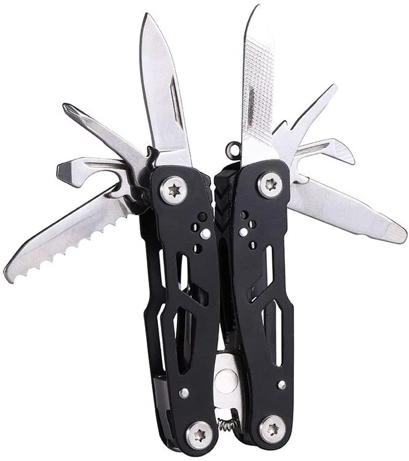 MINI Multitool Pliers 14-In-1,Gifts for Boyfriend, Foldable Multi-Tool Pliers, Men'S Gifts, Rugged and Practical Portable Mini Multi Tool Gift, Black Stainless Steel Camping and Survival Tools