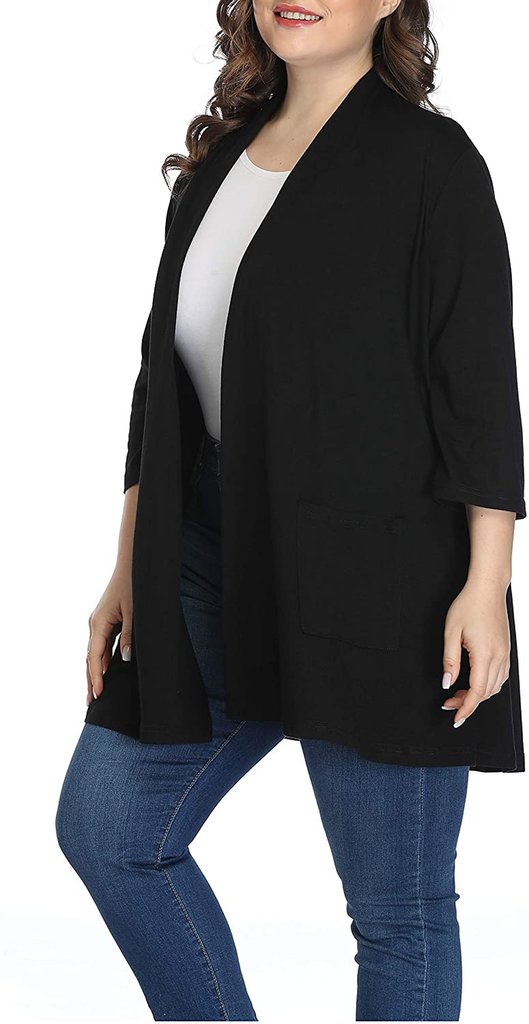 Shiaili Long Plus Size Cardigans for Women Easy to Wear Open Front Clothing