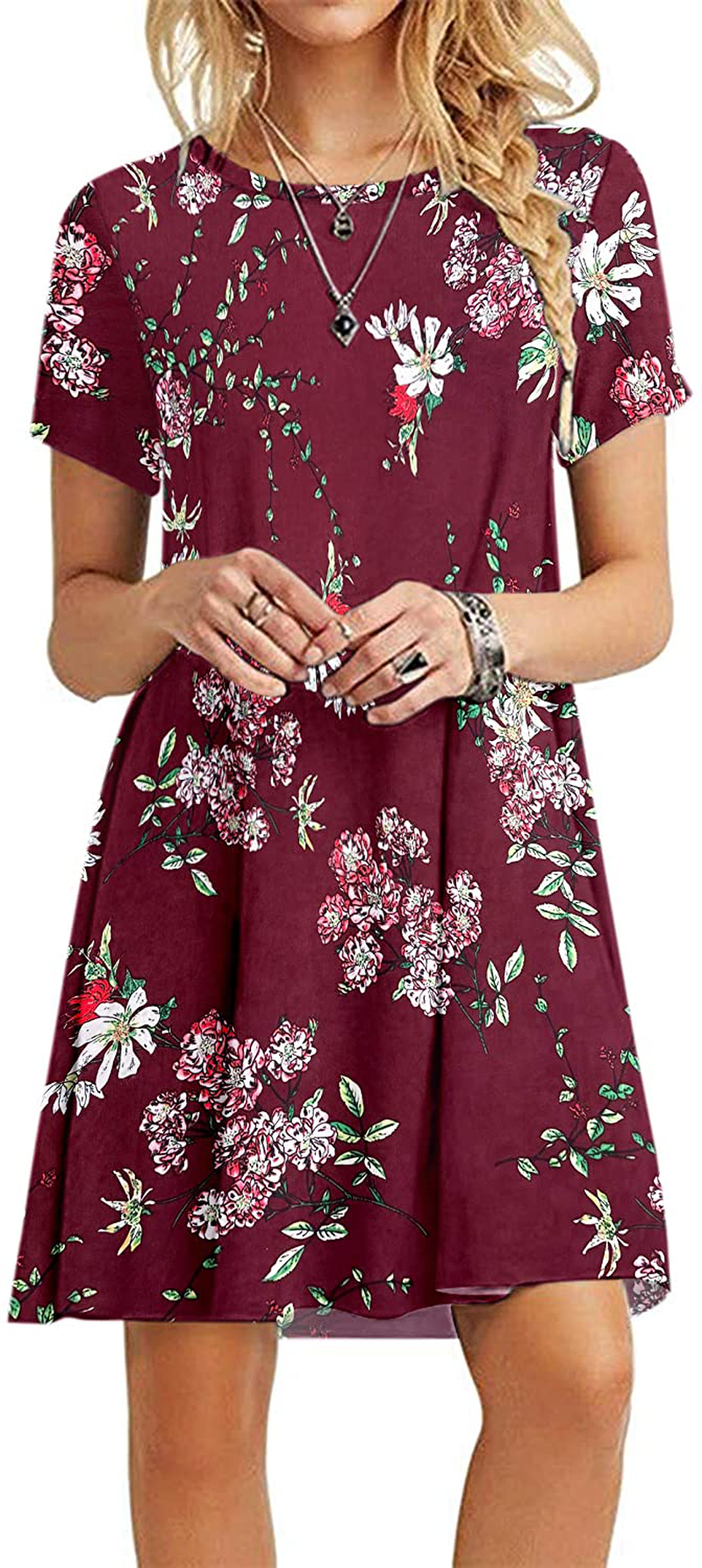 MOLERANI Women's Casual Plain Simple T-Shirt Loose Dress – MODAndME