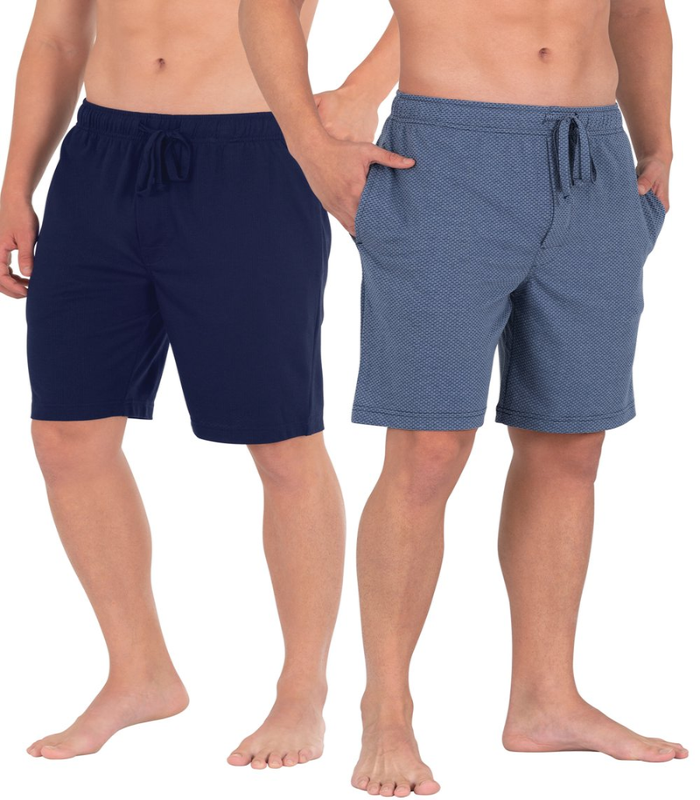 Men s 2 Pack Fruit of the Loom Breathable Mesh Knit Sleep Shorts