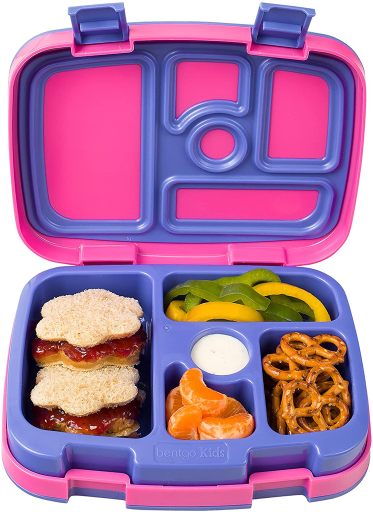 Bentgo Kids Brights – Leak-Proof, 5-Compartment Bento-Style Kids Lunch Box – Ideal Portion Sizes for Ages 3 to 7 – BPA-Free, Dishwasher Safe, Food-Safe Materials (Orange)
