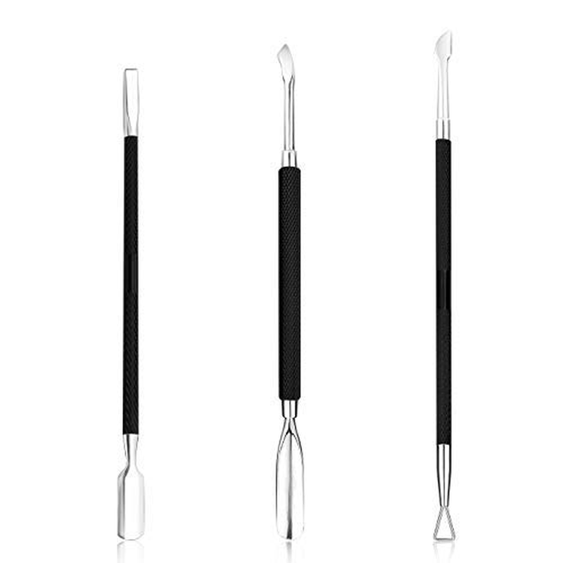 Cuticle Pusher Acetone/Gel/Nail Polish Remover Stainless Steel Professional 3Pcs Set Cuticle Scraper Fingernails & Toenails Clean Manicure Tools Cuticle Care for Women&Girl,Opove CP-3 
