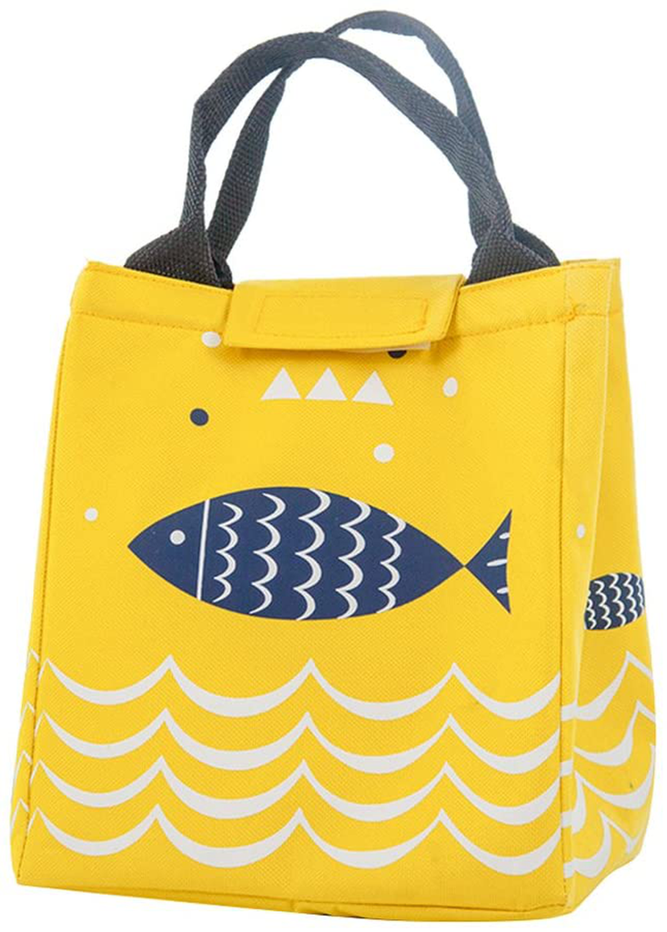 ikasus Lunch Cooler Bags,Flamingo Fish Pattern Insulated Thermal Cooler Lunch Bag Tote Container Pouch Picnic Storage Box Kids Lunch Bags Boys,Girls,Women,Men,Office,Travel