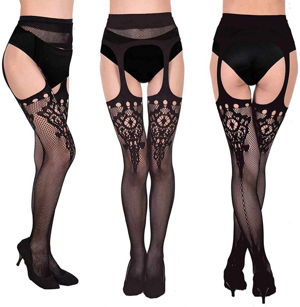 Fullsexy Plus Size Fishnet Stockings, Fishnet Tights Thigh High Stockings Pantyhose for Women