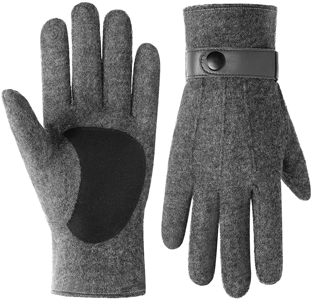 Winter Knit Gloves Warm Wool Windproof Touchscreen Anti-Slip Thermal Cashmere Fleece Lining Gloves