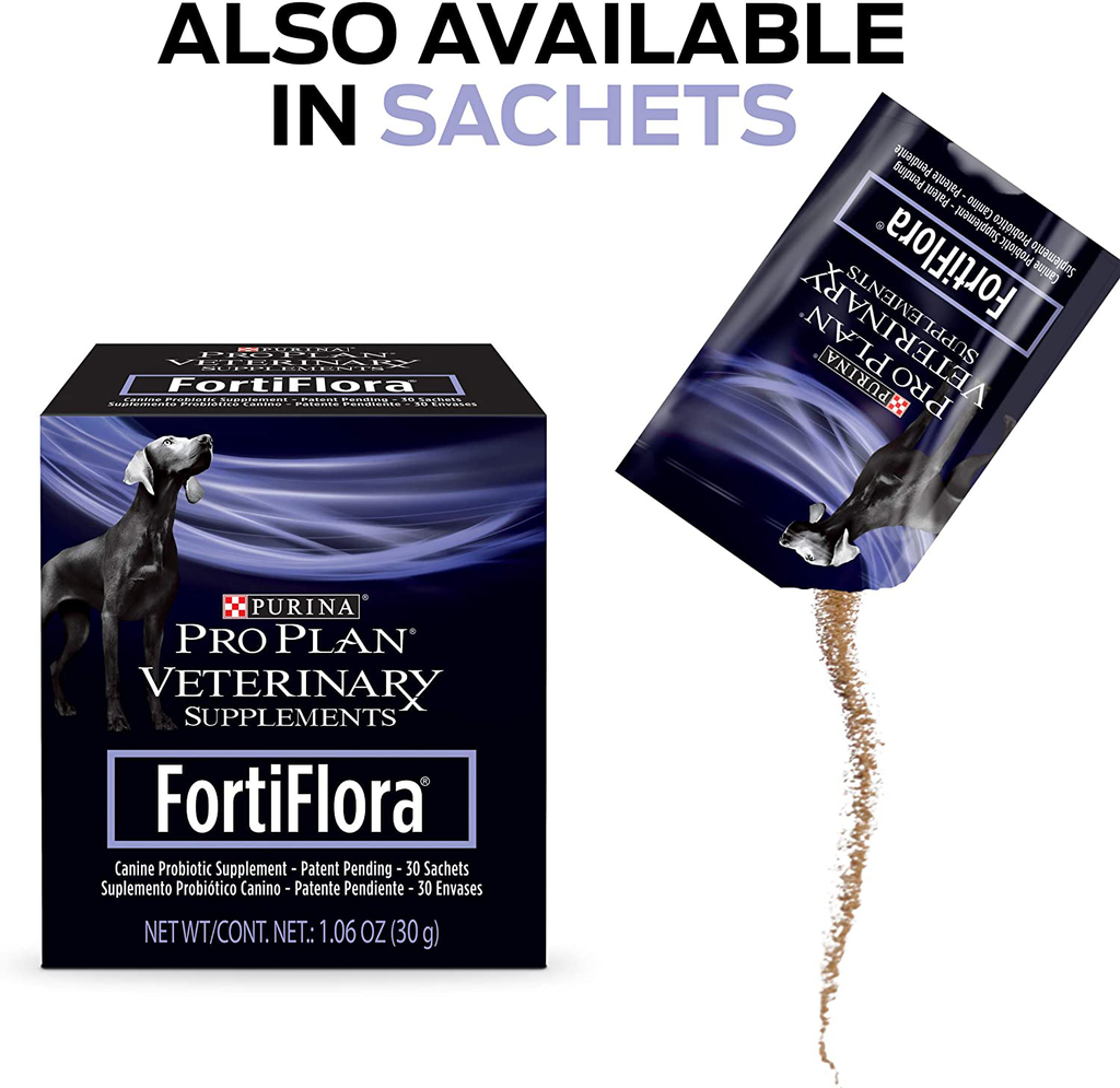 Purina FortiFlora Probiotics for Dogs, Pro Plan Veterinary Supplements Powder or Chewable Probiotic Dog Supplement