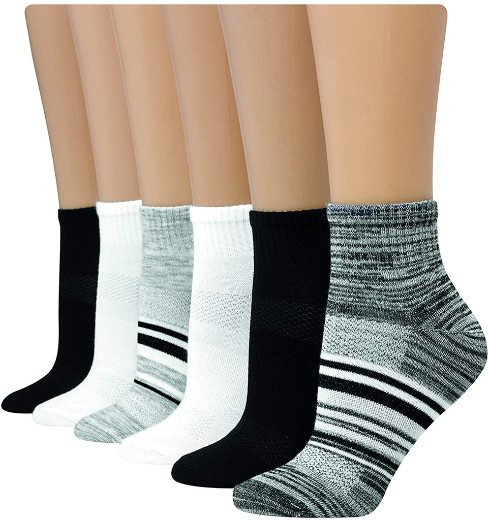 Hanes womens 6-pair Lightweight Breathable Ventilation Ankle Socks