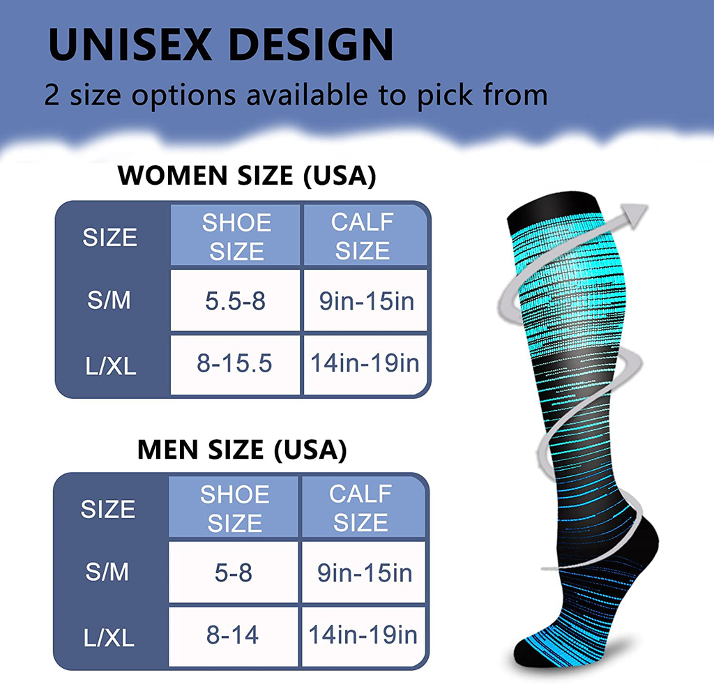 Graduated Medical Copper Compression Socks for Women Men Circulation 20-30mmhg-Best Support for Running,Nursing,Hiking