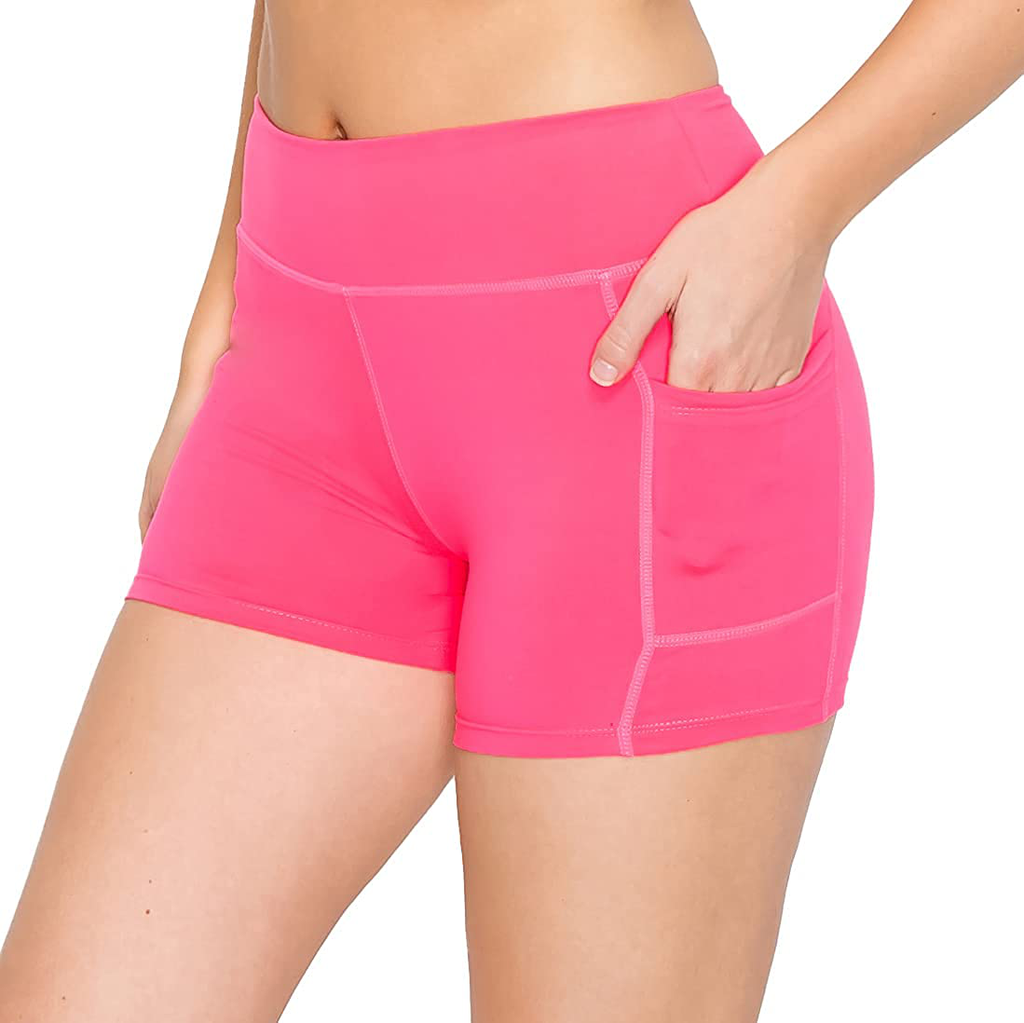 ALWAYS Women Workout Yoga Shorts - Premium Buttery Soft Solid Stretch Cheerleader Running Dance Volleyball Short Pants