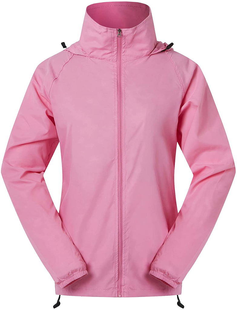 Spmor Women's Lightweight Waterproof Jacket Packable Windbreaker Running Coat