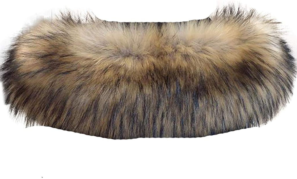 Tngan Faux Fur Collar Scarf Hood Trim Neck Warmer for Winter Coat Jacket Parka