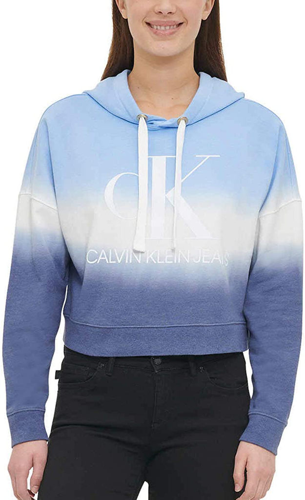 Calvin Klein Jeans Womens Monogram Logo Tie Dye Block Hoodie