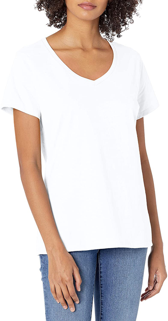 Hanes Women’s Perfect-T Short Sleeve V-neck T-shirt
