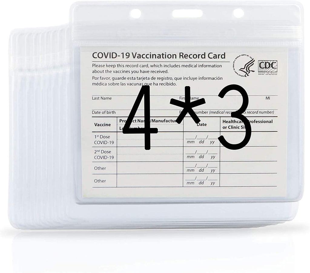 Multipack Waterproof 4 X 3 inch Immunization Record Vaccine Card Holder