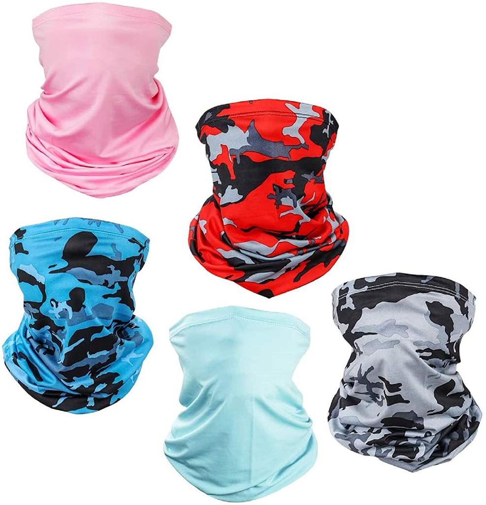 5 Pack UV Protection Face Mask Neck Gaiter Windproof Scarf