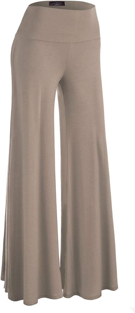 Made By Johnny Women's Casual Comfy Solid Wide Leg Palazzo Lounge Pants