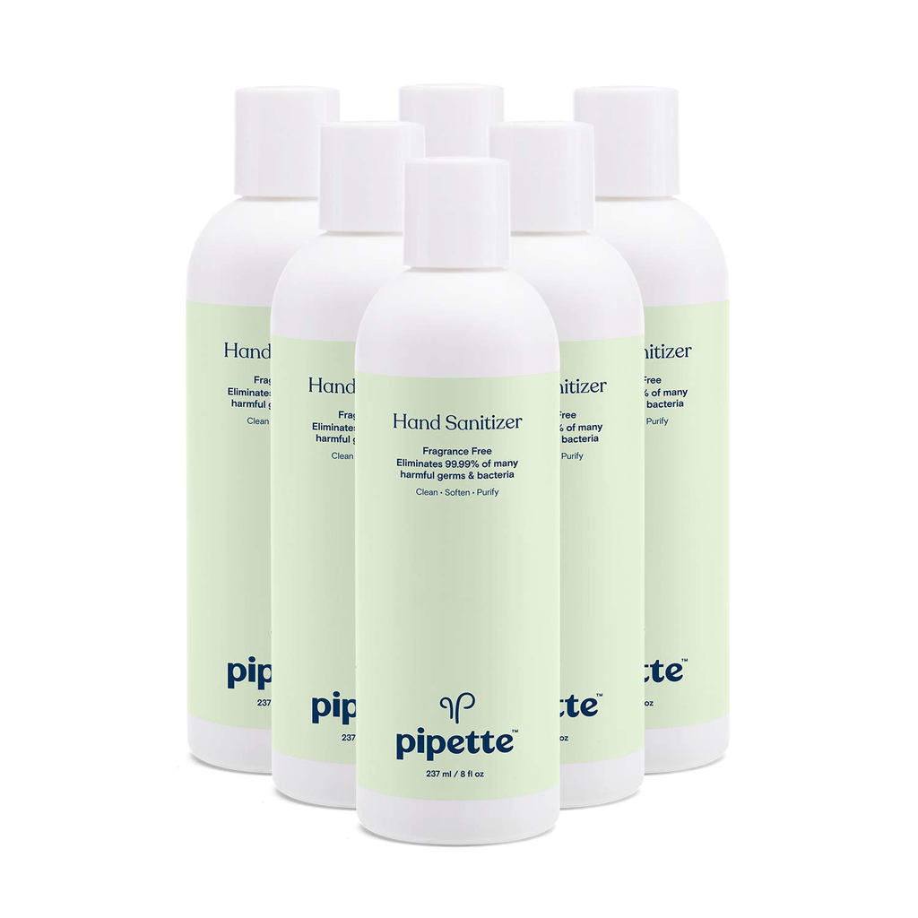 Pipette Hand Sanitizer Gel, 65% Alcohol, Moisturizing, Non-Sticky, No Rinse, Plant-Derived, 8-Fl Oz, 6-Pack