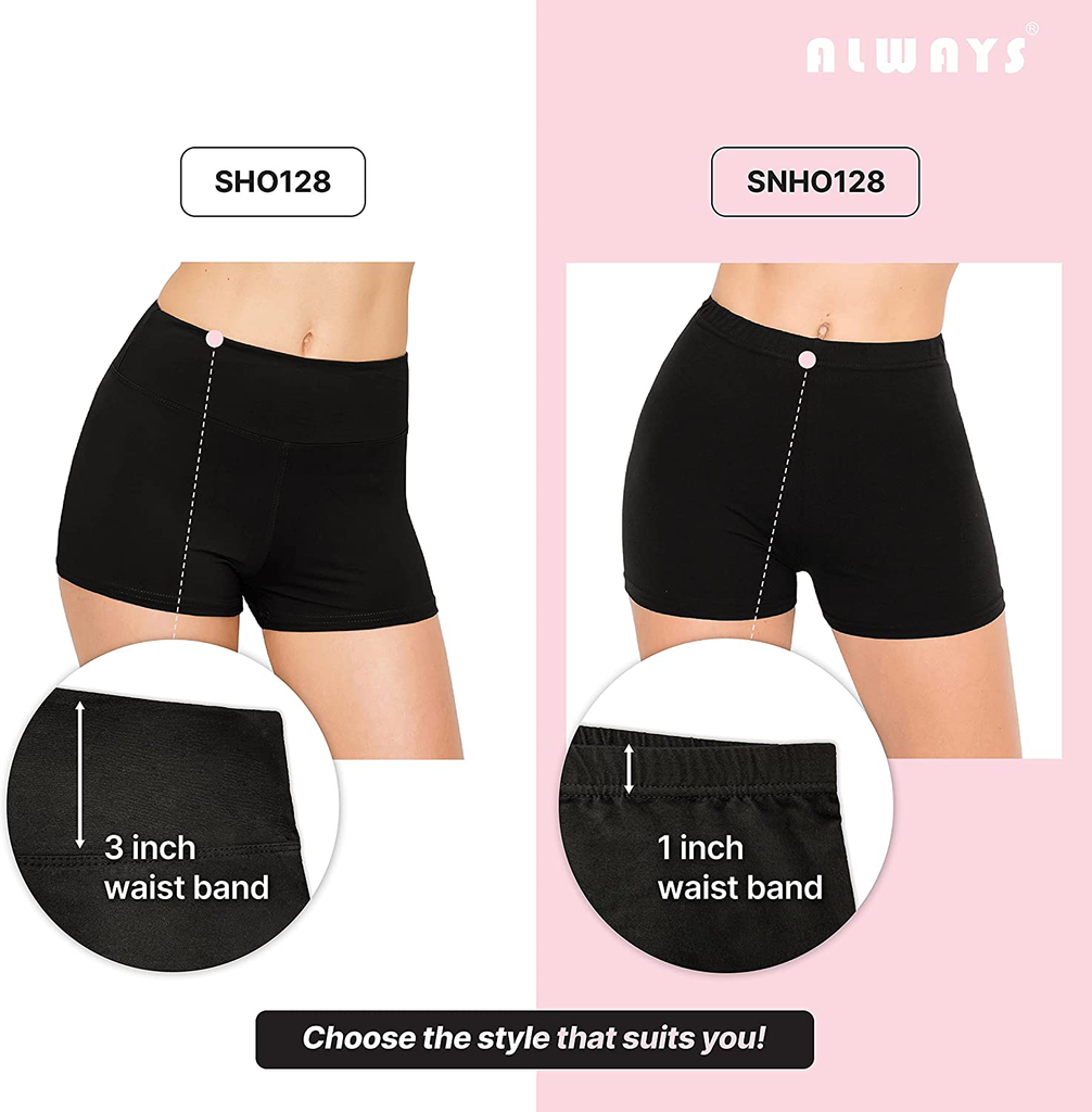 ALWAYS Women Workout Yoga Shorts - Premium Buttery Soft Solid Stretch Cheerleader Running Dance Volleyball Short Pants