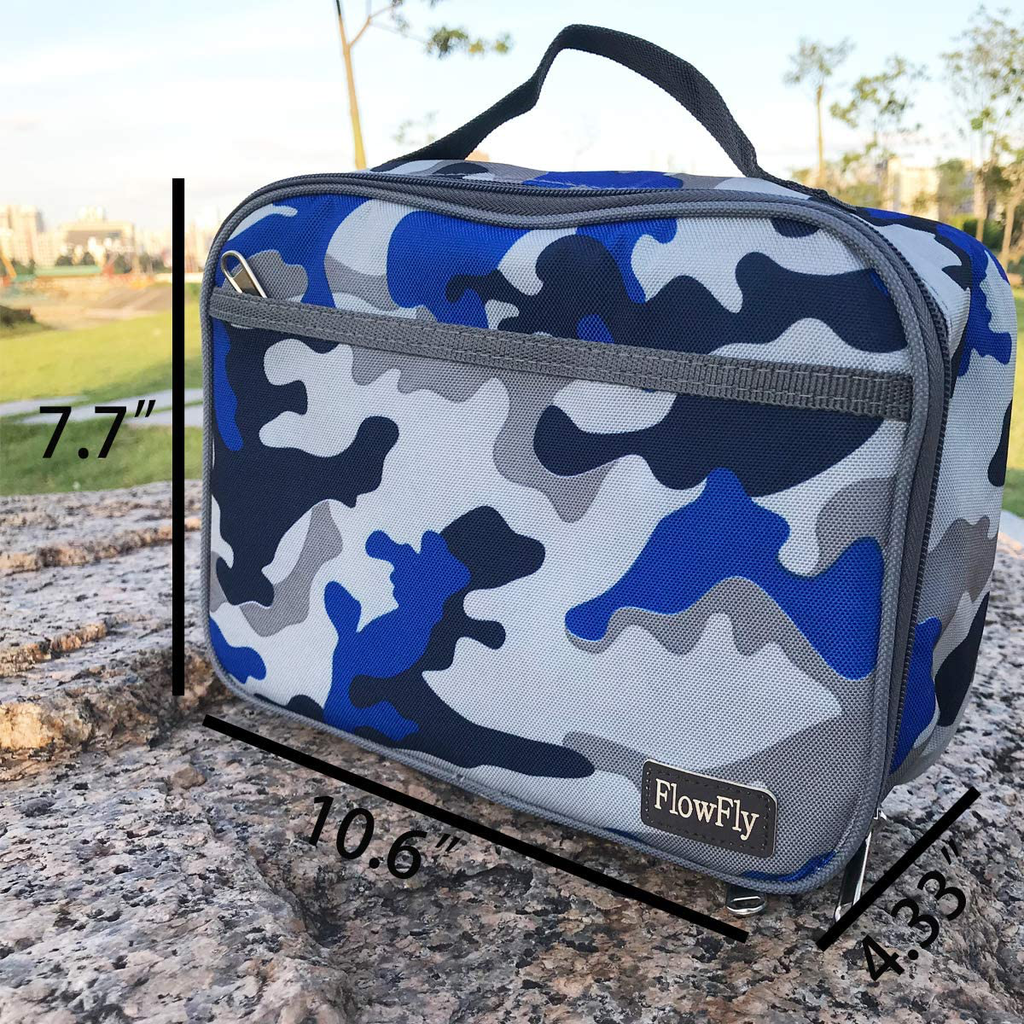 FlowFly Kids Lunch box Insulated Soft Bag Mini Cooler Back to School Thermal Meal Tote Kit for Girls, Boys,Women,Men, Shark