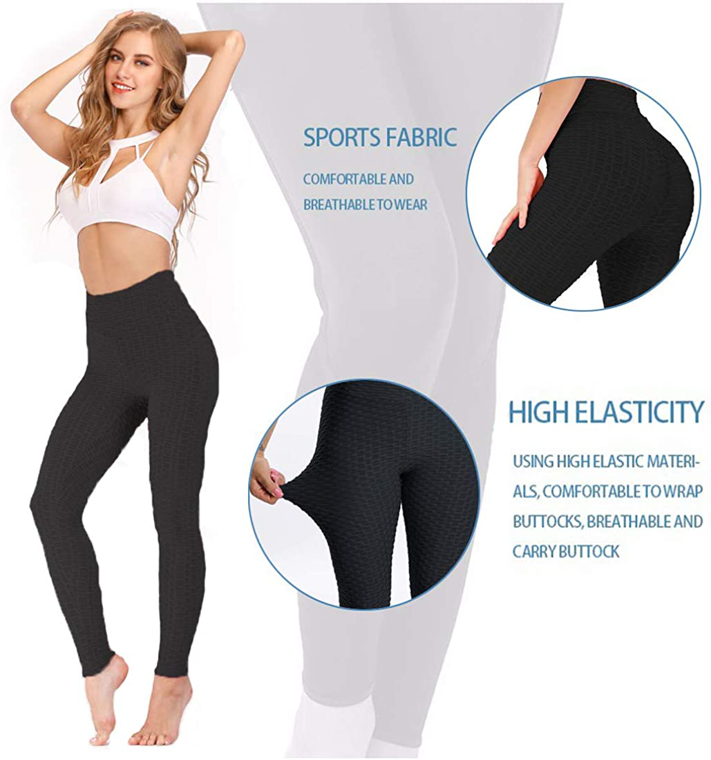 Runched Butt-lifting Leggings High-waisted Anti-cellulite Yoga Pants for  Running, Pilates, Gym, Loungewear Textured Booty -  Canada