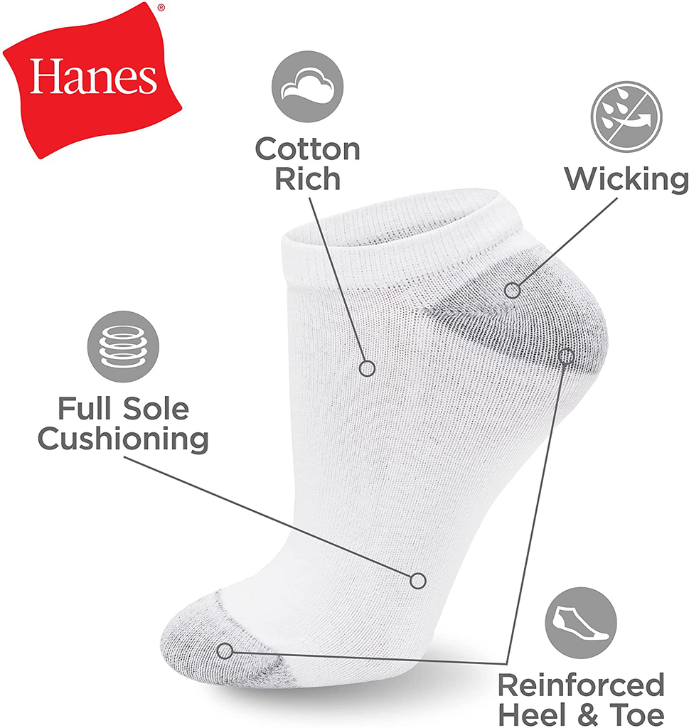 Hanes Women's 10-Pair Value Pack No Show Socks