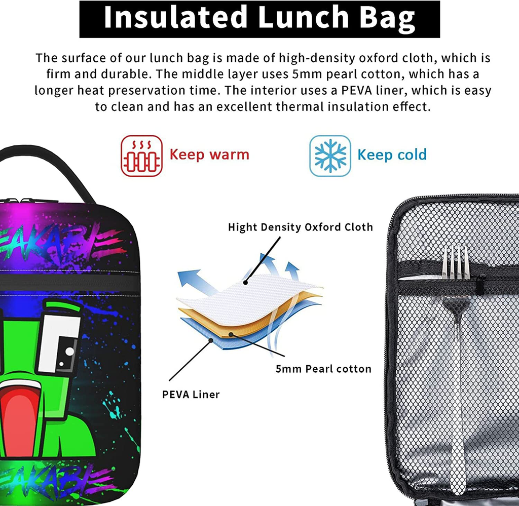 Portable lunch pack for boys and girls, Un-speakable reusable large-capacity lunch box container