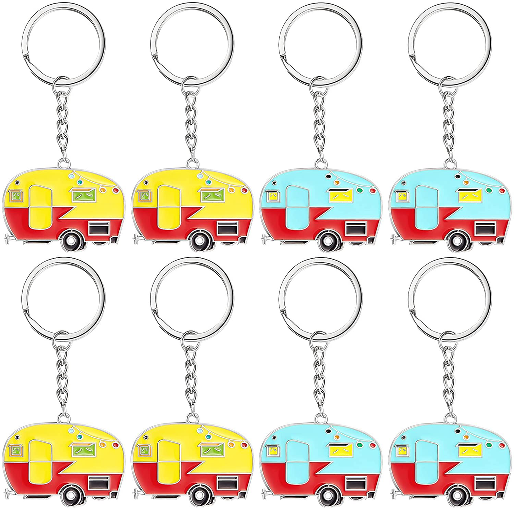 Camper Keychain Camper Accessories for Travel Trailers Retro Camping RV Keychain Set for Women Men Couples Travel Accessorie