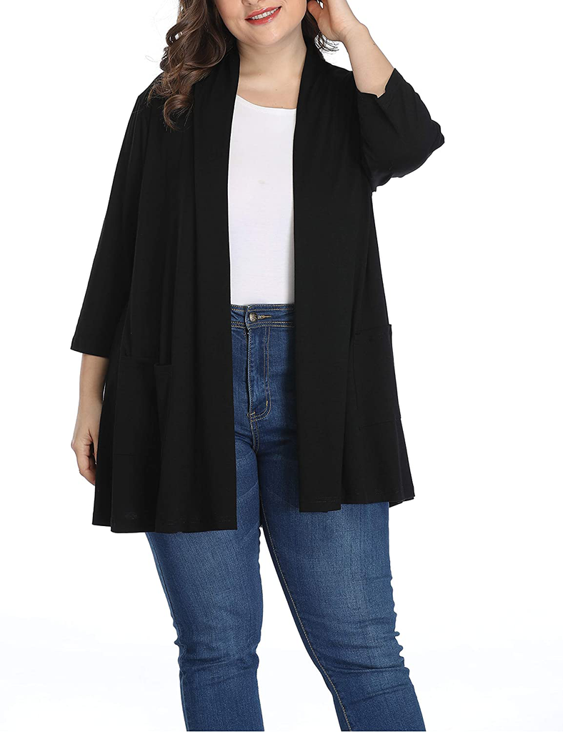 Shiaili Long Plus Size Cardigans for Women Easy to Wear Open Front Clothing