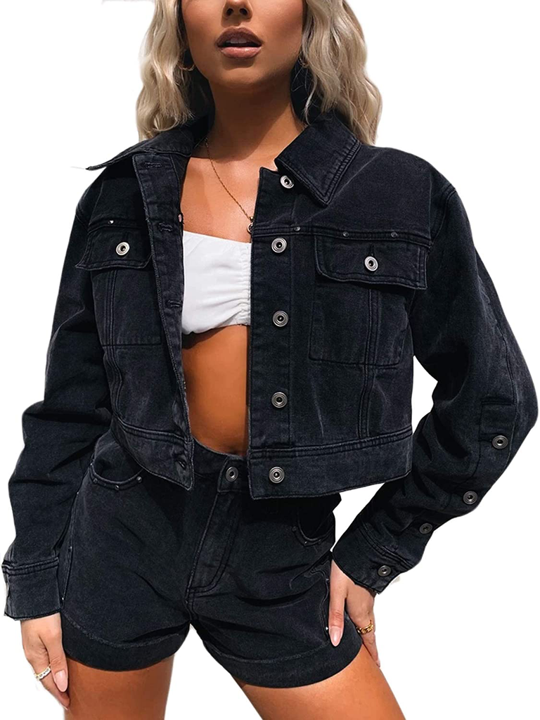 Jean Jacket Women Oversized Vintage Washed Denim Jacket