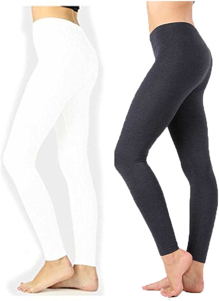 Zenana Outfitters Womens Full Length Cotton Solid Leggings