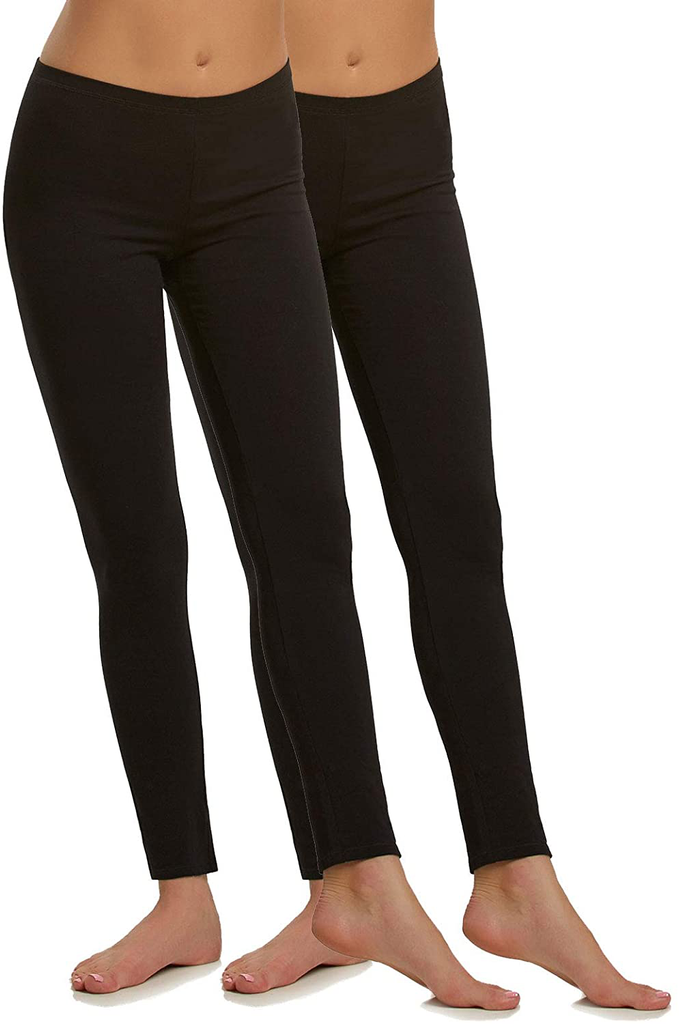 Felina Cotton Modal Leggings (2-Pack) Extra Lightweight Breathable Leggings for Women, Lounge Pants, Style: C2201