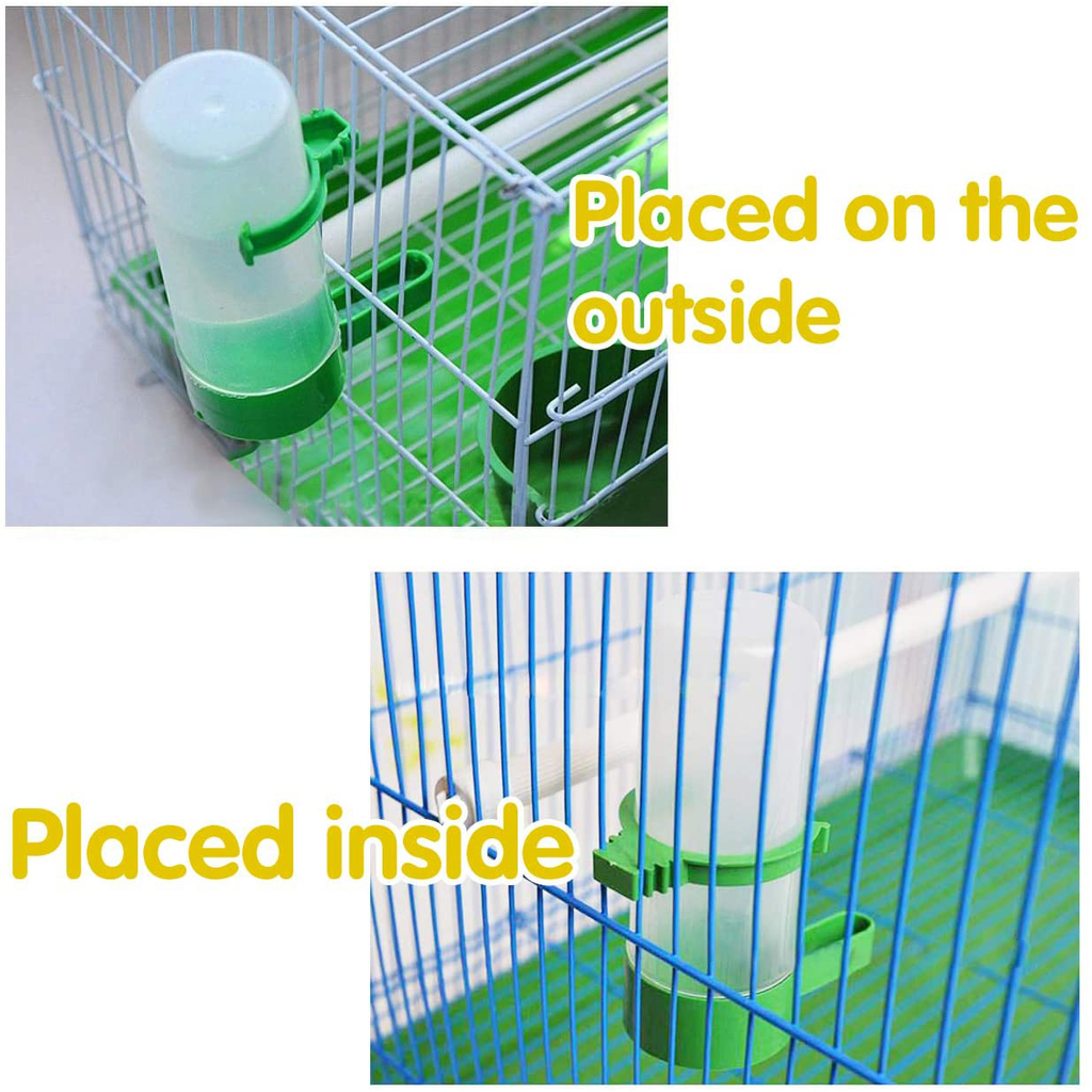 QX-Pet Supplies 2 Pack Automatic Bird Feeder Dispenser Bird Water Bottle Drinker Container Waterer Clip Hanging in Birds Cage for Parrots Budgie Cockatiel Lovebirds 90 ml