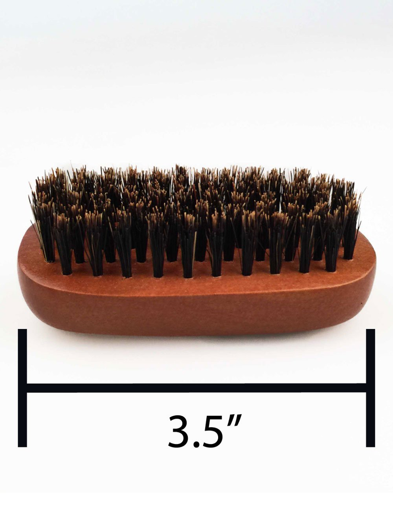 Wavenforcer Boar Bristle Pocket-Size Military Brush, Best Brush for Beards / Pocket / Purse / Travel Size, Medium Firmness