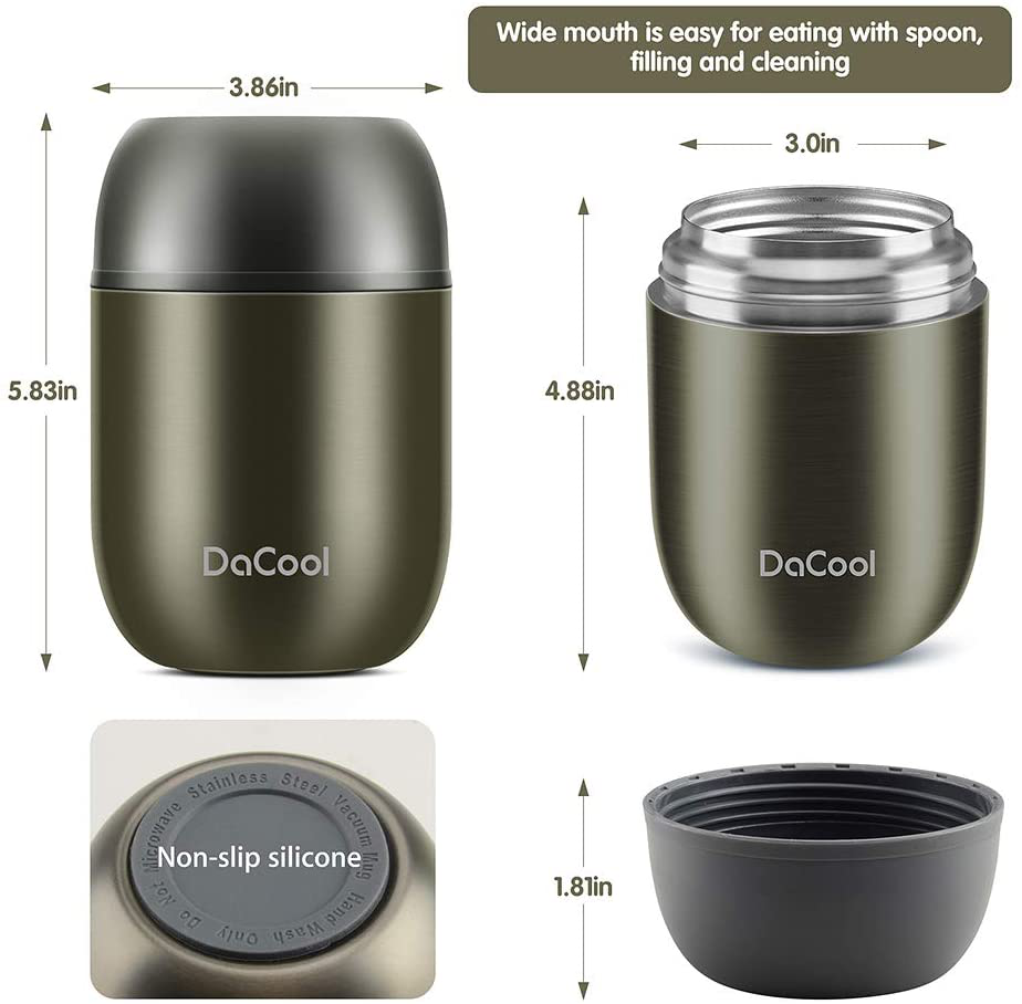 DaCool Insulated Lunch Container Hot Food Jar 16 oz Stainless Steel Va MODAndME