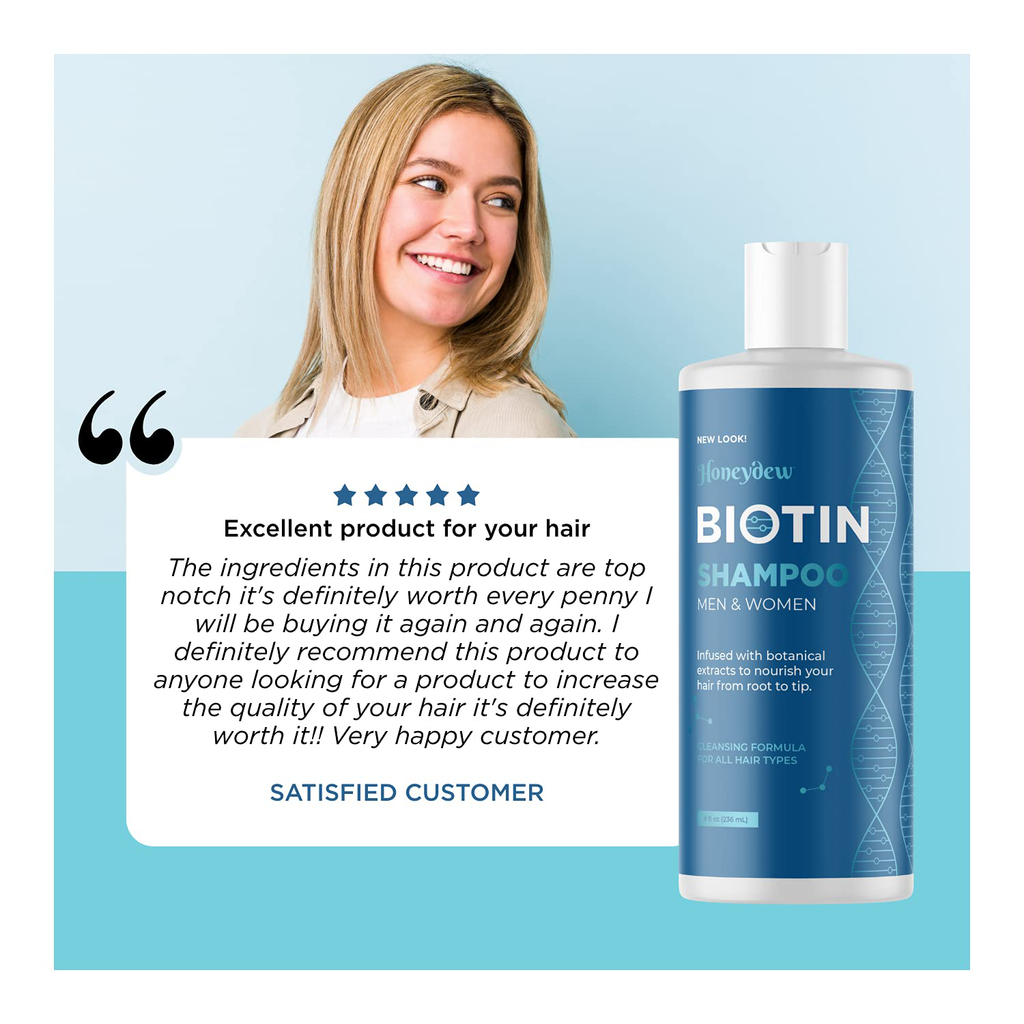 Biotin Hair Shampoo for Thinning Hair - Volumizing Biotin Shampoo for Men and Womens Hair Moisturizer - Sulfate Free Shampoo with Biotin and Moisturizing Shampoo for Dry Hair over 95% Natural Derived