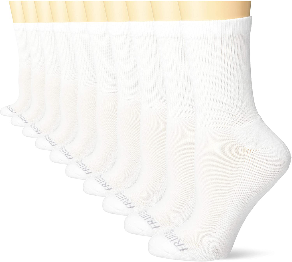 Fruit of the Loom Women's Everyday Soft Cushioned Socks - 10 Pair Packs