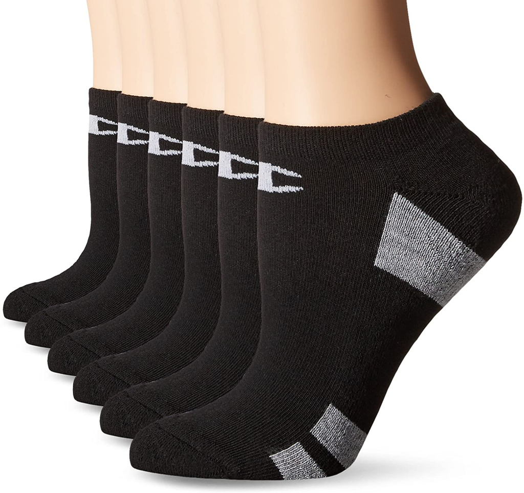 Champion Women's Double Dry 6-Pair Pack Performance No Show Cushioned Socks