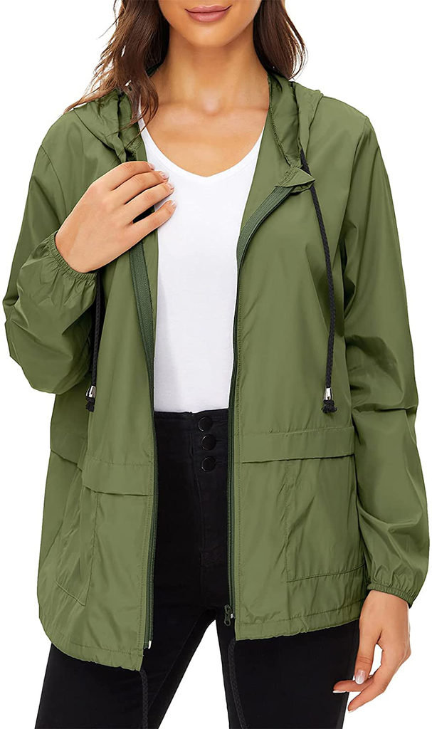 Century Star Plus Size Rain Jackets for Women Waterproof Windbreaker Lightweight Rain Coats with Hood Packable