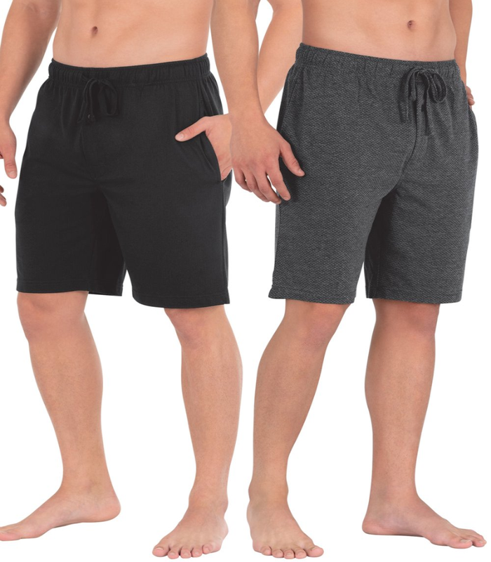 Men's 2 Pack Fruit of the Loom Breathable Mesh Knit Sleep Shorts