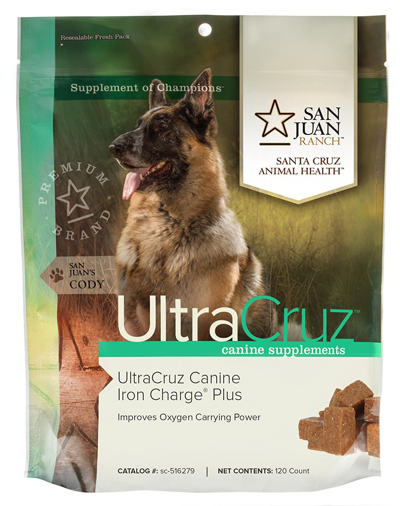 UltraCruz Canine Iron Charge Plus Supplement for Dogs, 120 Tasty Chews