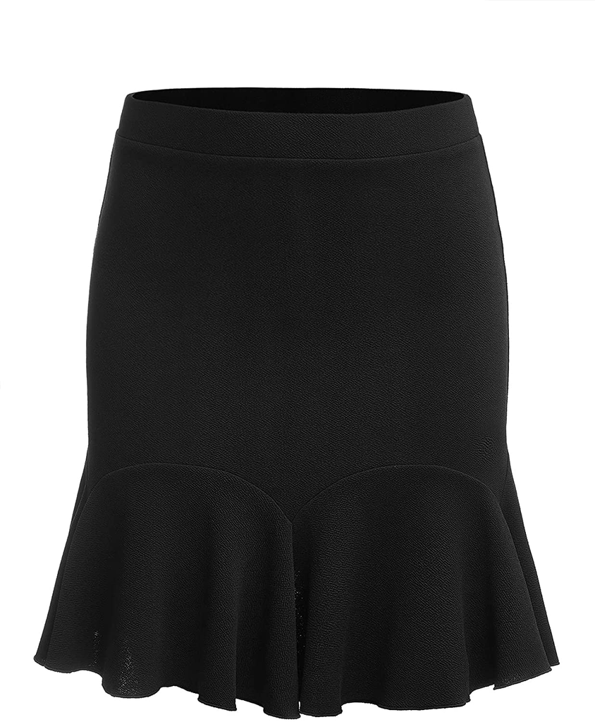 Romwe Women's Plus Size Stretchy Elastic Waist Flared Casual Mini Skater Skirt