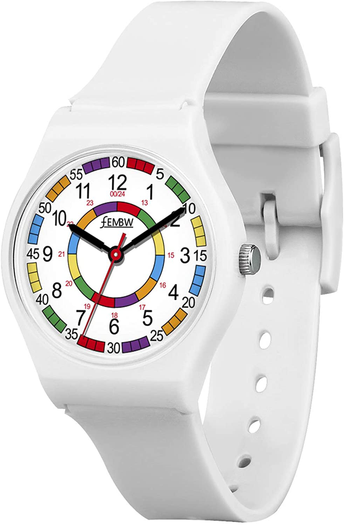 Colorful Plastic Analog Watch for Teens, 30M Water Resistant