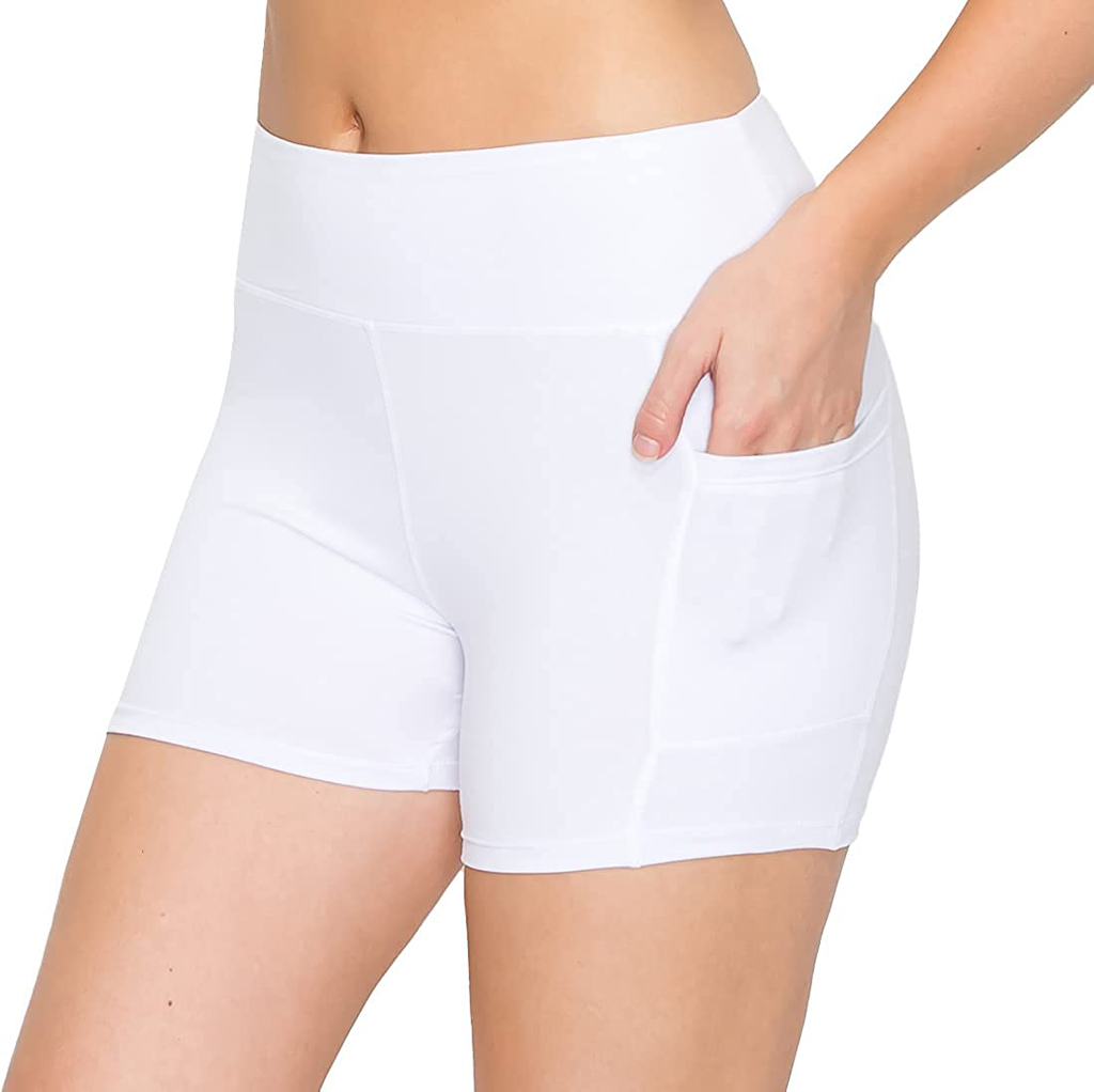 ALWAYS Women Workout Yoga Shorts - Premium Buttery Soft Solid Stretch Cheerleader Running Dance Volleyball Short Pants