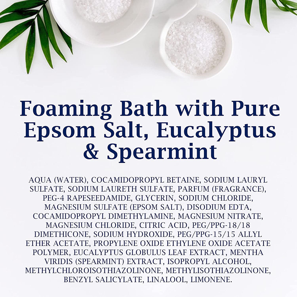 Dr Teal'S Foaming Bath with Pure Epsom Salt, Relax & Relief with Eucalyptus & Spearmint, 34 Fl Oz (Pack of 4)