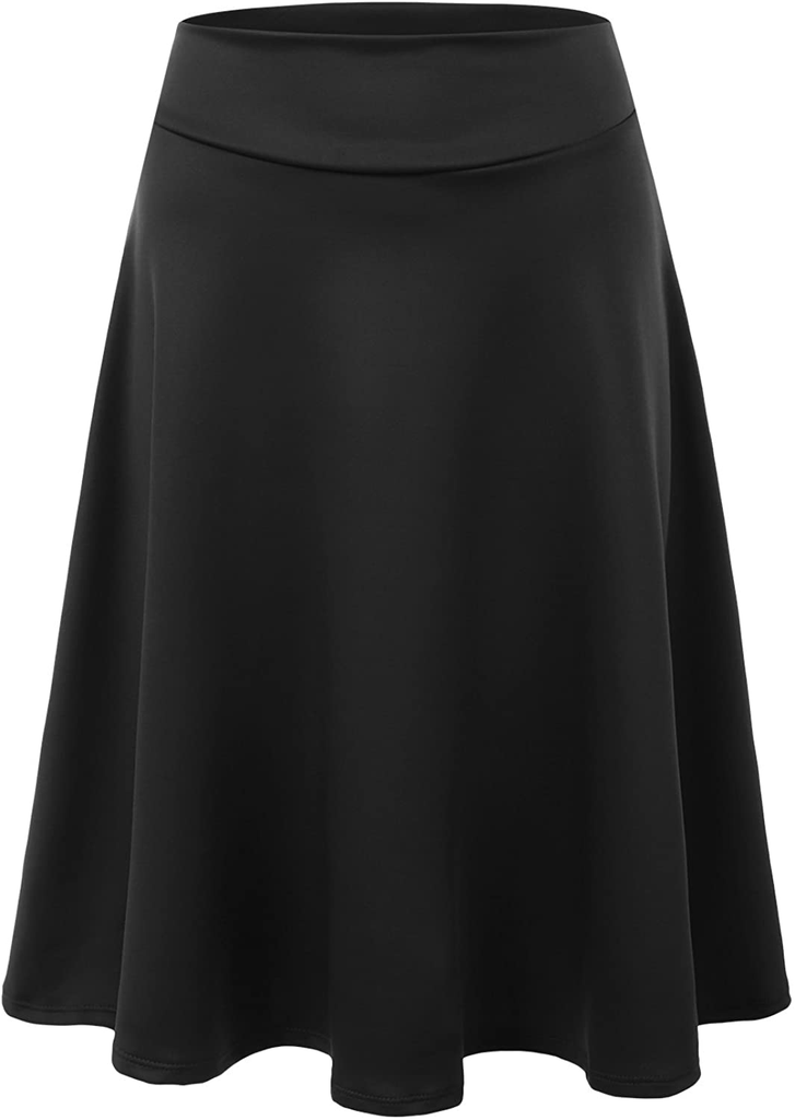 Doublju Womens High Waist Midi A-Line Skirt