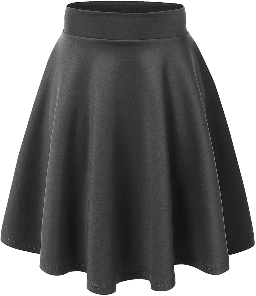 Made By Johnny Women's Basic Versatile Stretchy Flared Casual Mini Skater Skirt XS-3XL Plus Size-Made in USA