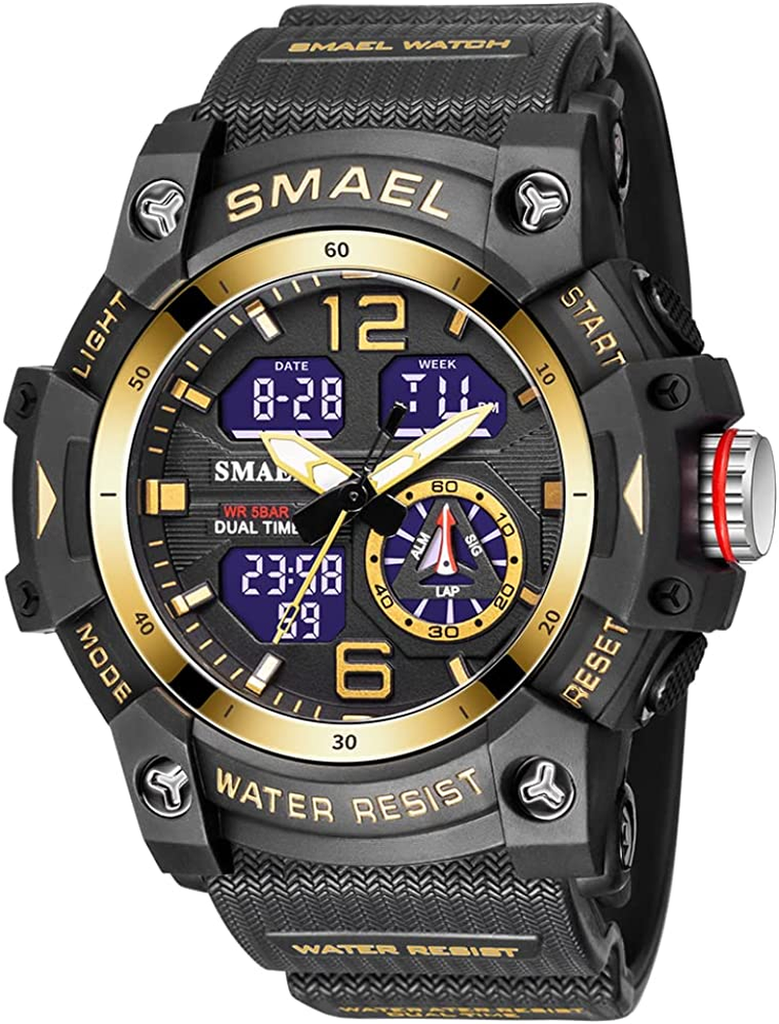 Men's LED Analog Sports Watch with Multiple Displays