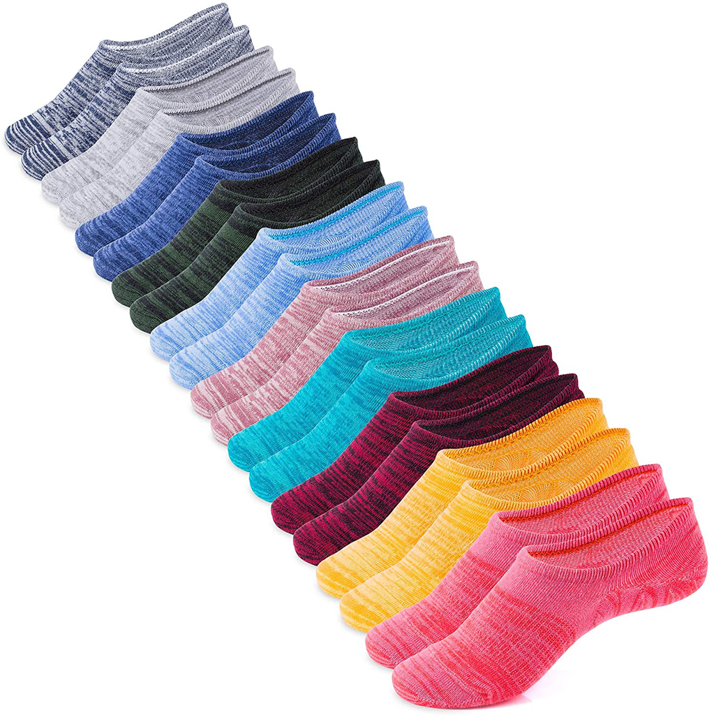 IDEGG No Show Socks Women 10 Pairs Low Cut Anti-Slid Athletic Casual Cotton Socks