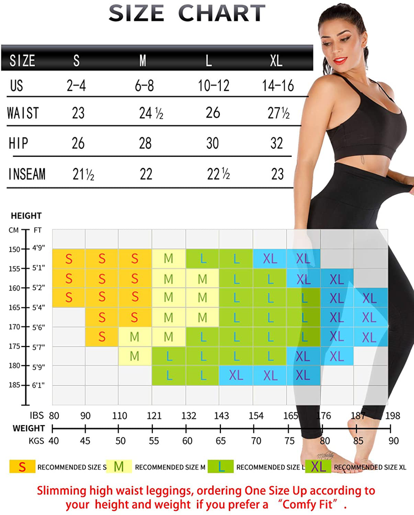 RUNNING GIRL 5 inches High Waist Yoga Leggings, Compression Workout Leggings for Women Yoga Pants Tummy Control