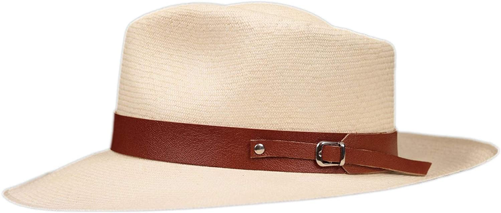 Embossed Patterned Leather Panama Hat Band (Band Only)